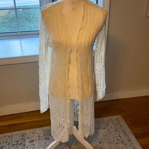 American Rag White Duster Cardigan